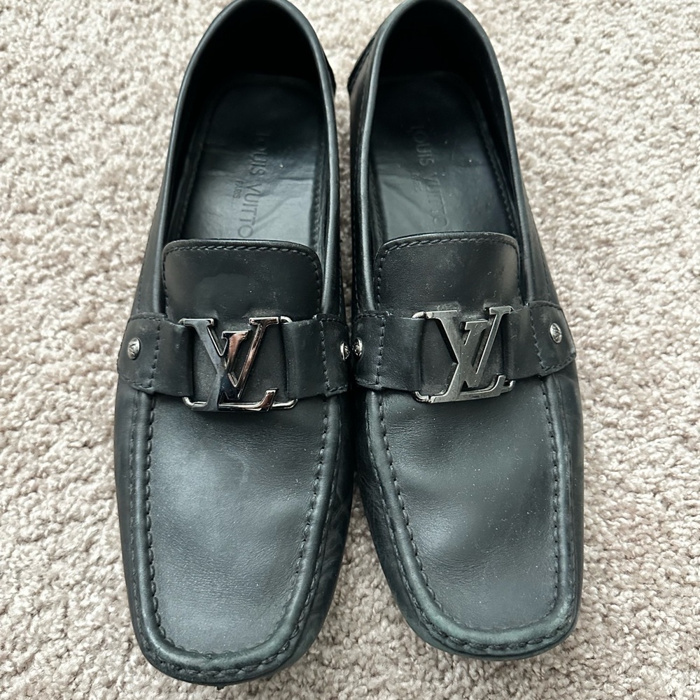 Louis Vuitton Black Leather Driver Loafer